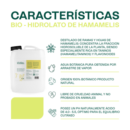Hidrolato de Hamamelis | Facial y Corporal | Astringente, Purificante y Calmante