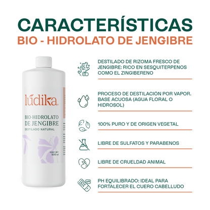 Bio Hidrolato de Jengibre | Facial y Corporal | Estimulante, Revitalizante y Tonificante