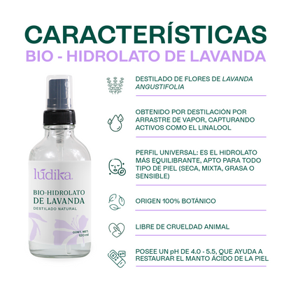 Bio Hidrolato de Lavanda | Facial y Corporal | Calmante, Equilibrante y Regenerador