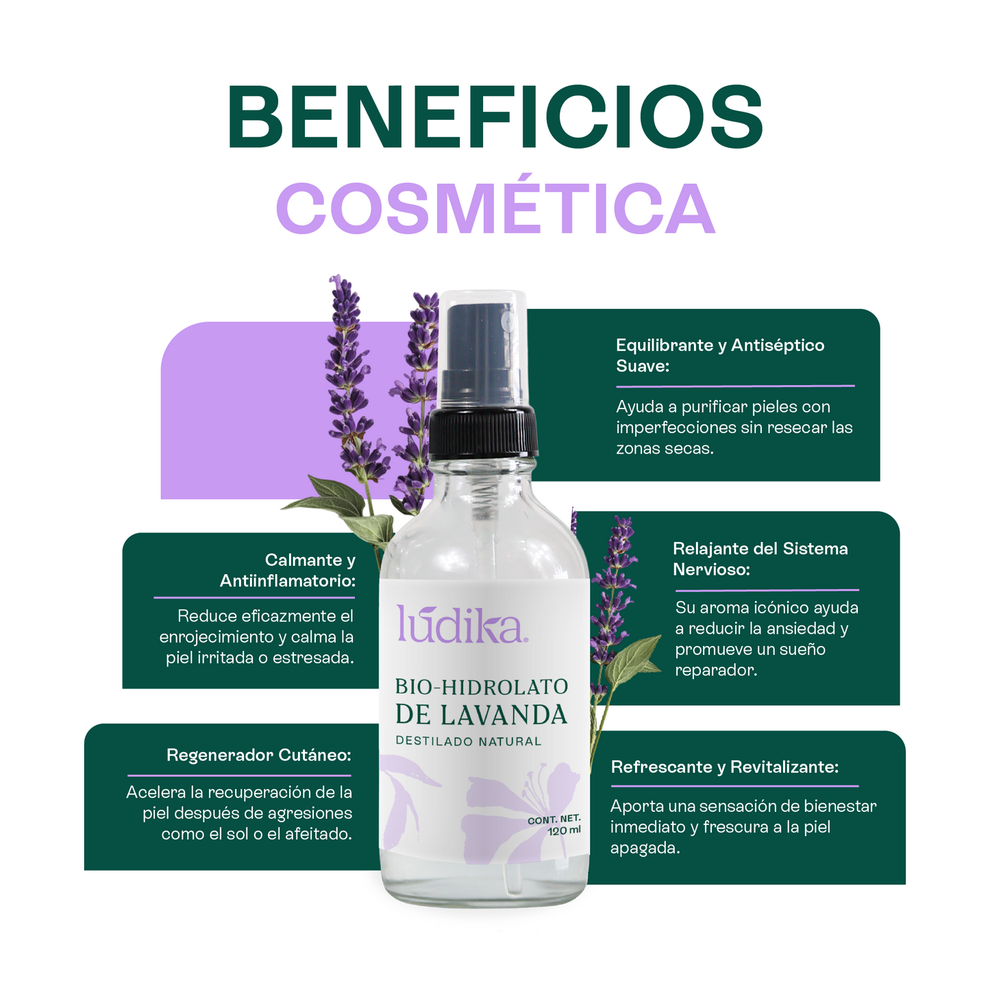 Bio Hidrolato de Lavanda | Facial y Corporal | Calmante, Equilibrante y Regenerador