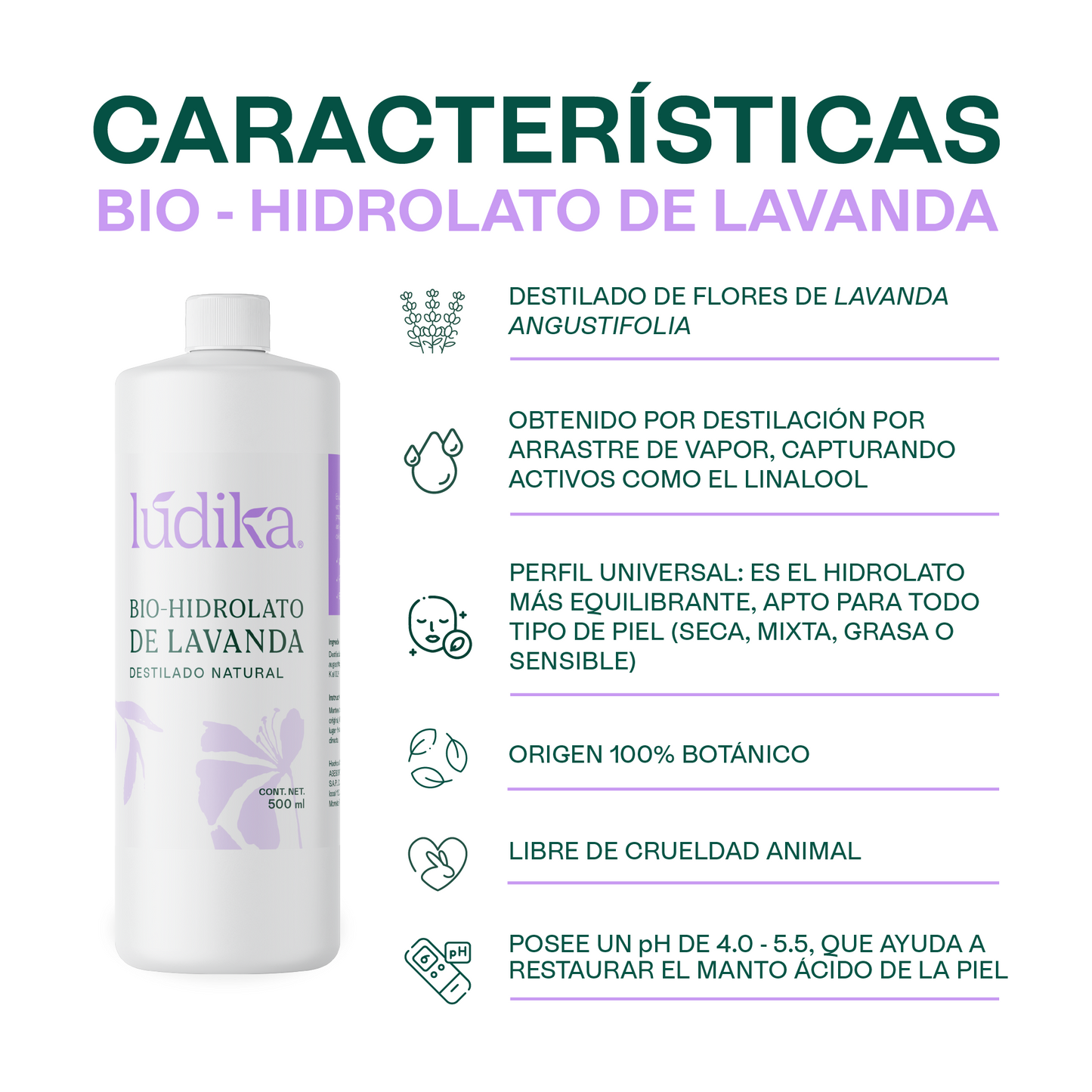 Bio Hidrolato de Lavanda | Facial y Corporal | Calmante, Equilibrante y Regenerador