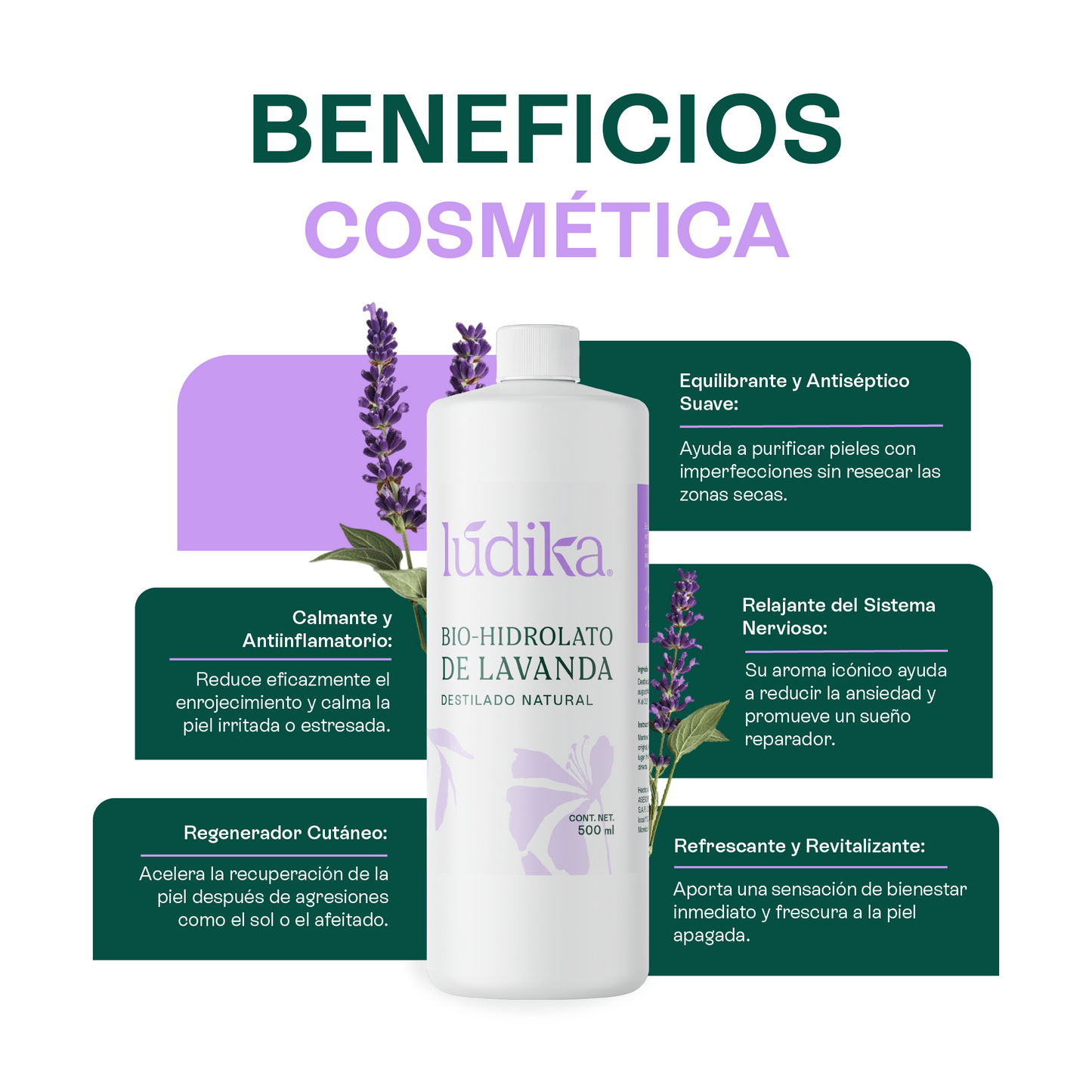 Bio Hidrolato de Lavanda | Facial y Corporal | Calmante, Equilibrante y Regenerador
