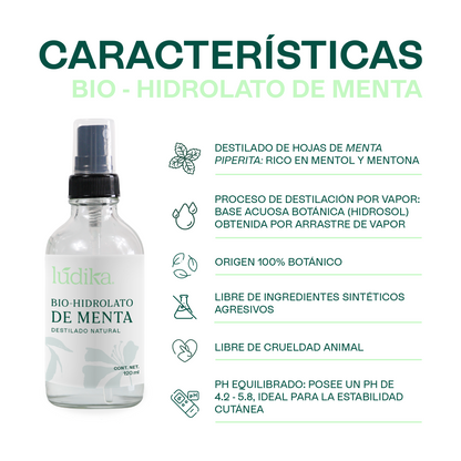 Bio Hidrolato de Menta | Facial y Corporal | Refrescante, Astringente y Purificante