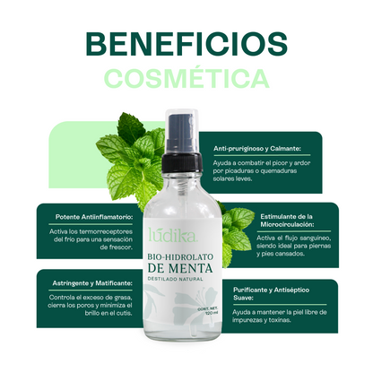 Bio Hidrolato de Menta | Facial y Corporal | Refrescante, Astringente y Purificante