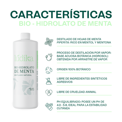 Bio Hidrolato de Menta | Facial y Corporal | Refrescante, Astringente y Purificante