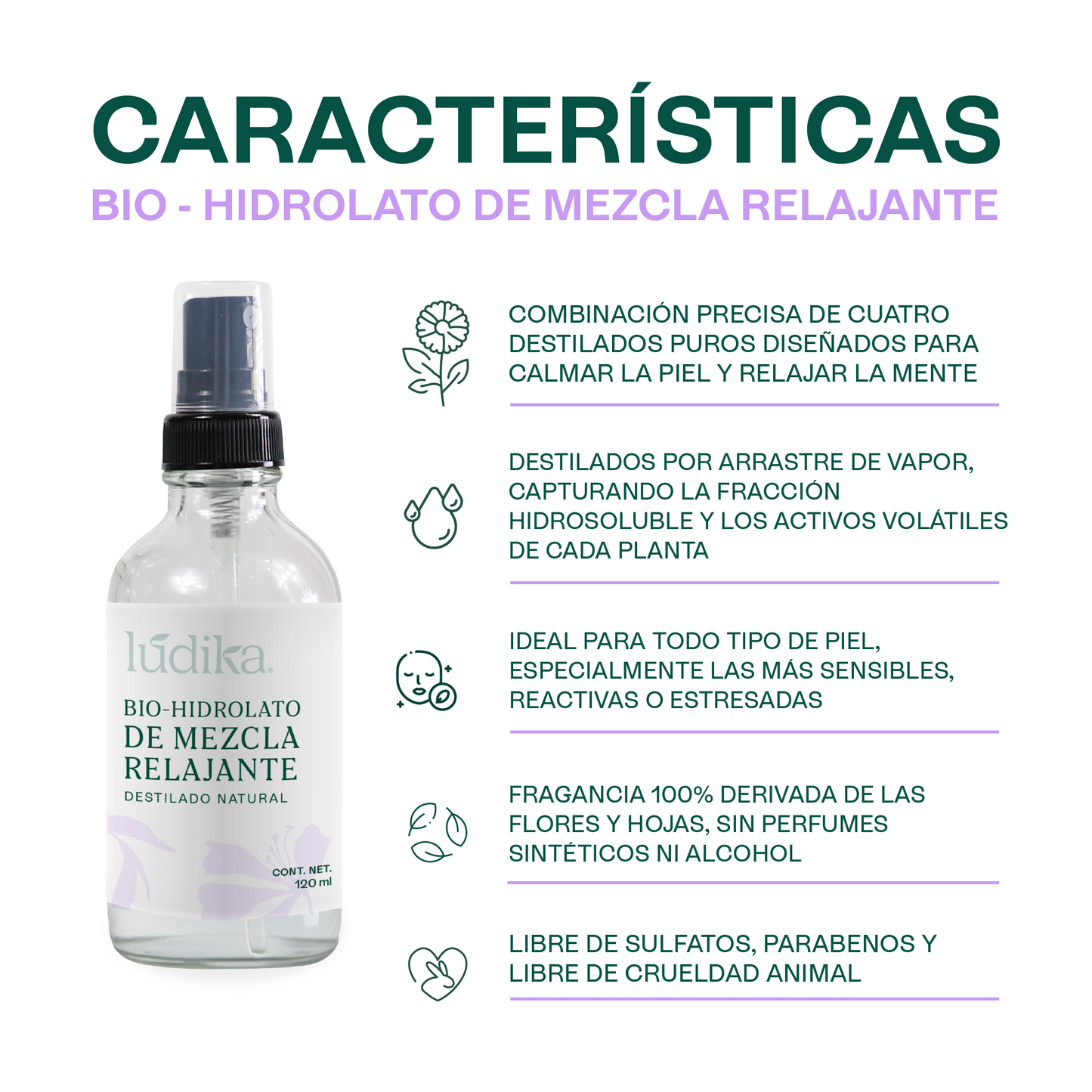 Hidrolato de Mezcla Relajante Puro | Calma, Relaja y Revitaliza Cuerpo y Mente