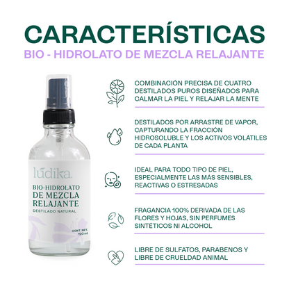 Hidrolato de Mezcla Relajante Puro | Calma, Relaja y Revitaliza Cuerpo y Mente