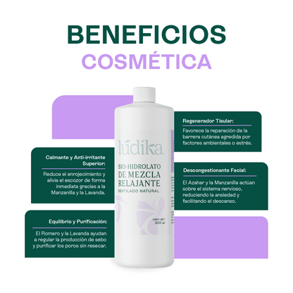 Hidrolato de Mezcla Relajante Puro | Calma, Relaja y Revitaliza Cuerpo y Mente