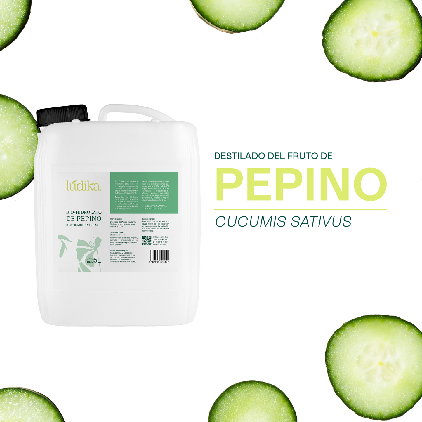 Hidrolato de Pepino | Facial y Corporal | Descongestivo, Refrescante e Hidratante