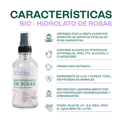 Bio Hidrolato de Rosa Damascena | Facial y Corporal | Antiedad, Calmante y Regenerador