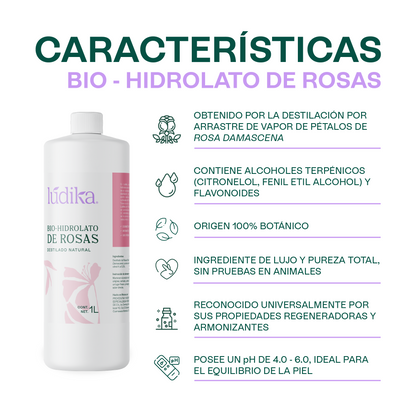 Bio Hidrolato de Rosa Damascena | Facial y Corporal | Antiedad, Calmante y Regenerador