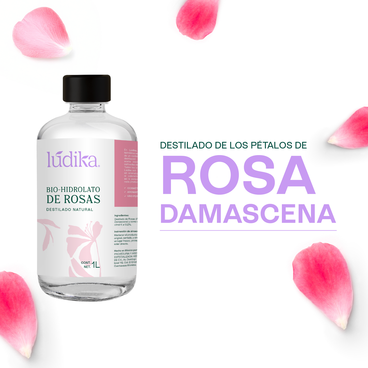 Bio Hidrolato de Rosas Damascena | Envase de vidrio | Facial | Antiedad, Calmante