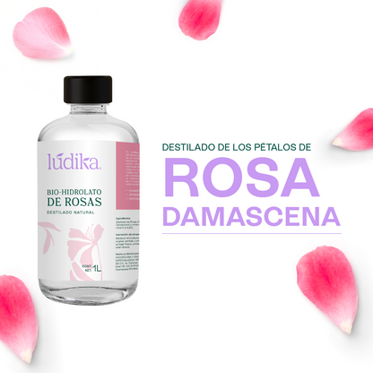 Bio Hidrolato de Rosas Damascena | Envase de vidrio | Facial | Antiedad, Calmante