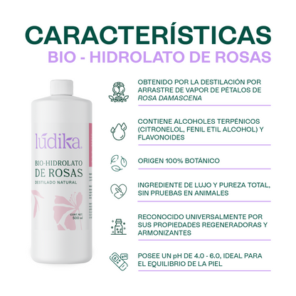 Bio Hidrolato de Rosa Damascena | Facial y Corporal | Antiedad, Calmante y Regenerador
