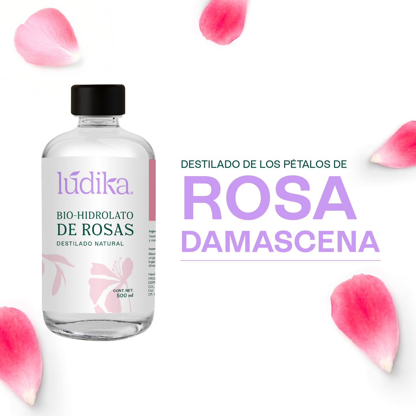 Bio Hidrolato de Rosas Damascena | Envase de vidrio | Facial | Antiedad, Calmante