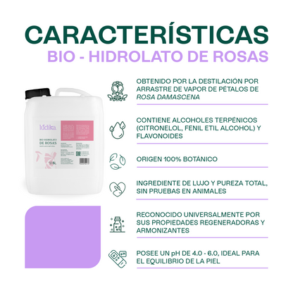 Bio Hidrolato de Rosa Damascena | Facial y Corporal | Antiedad, Calmante y Regenerador