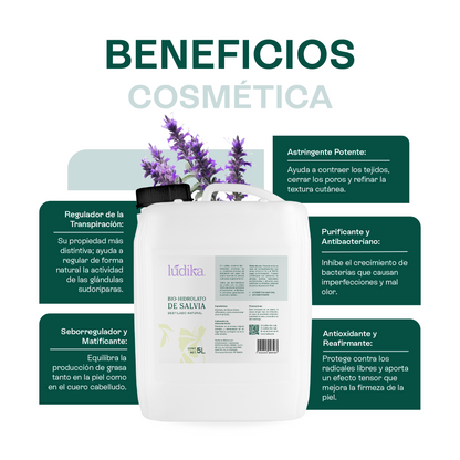 Hidrolato de Salvia | Facial y Corporal | Purificante, Seborregulador y Astringente