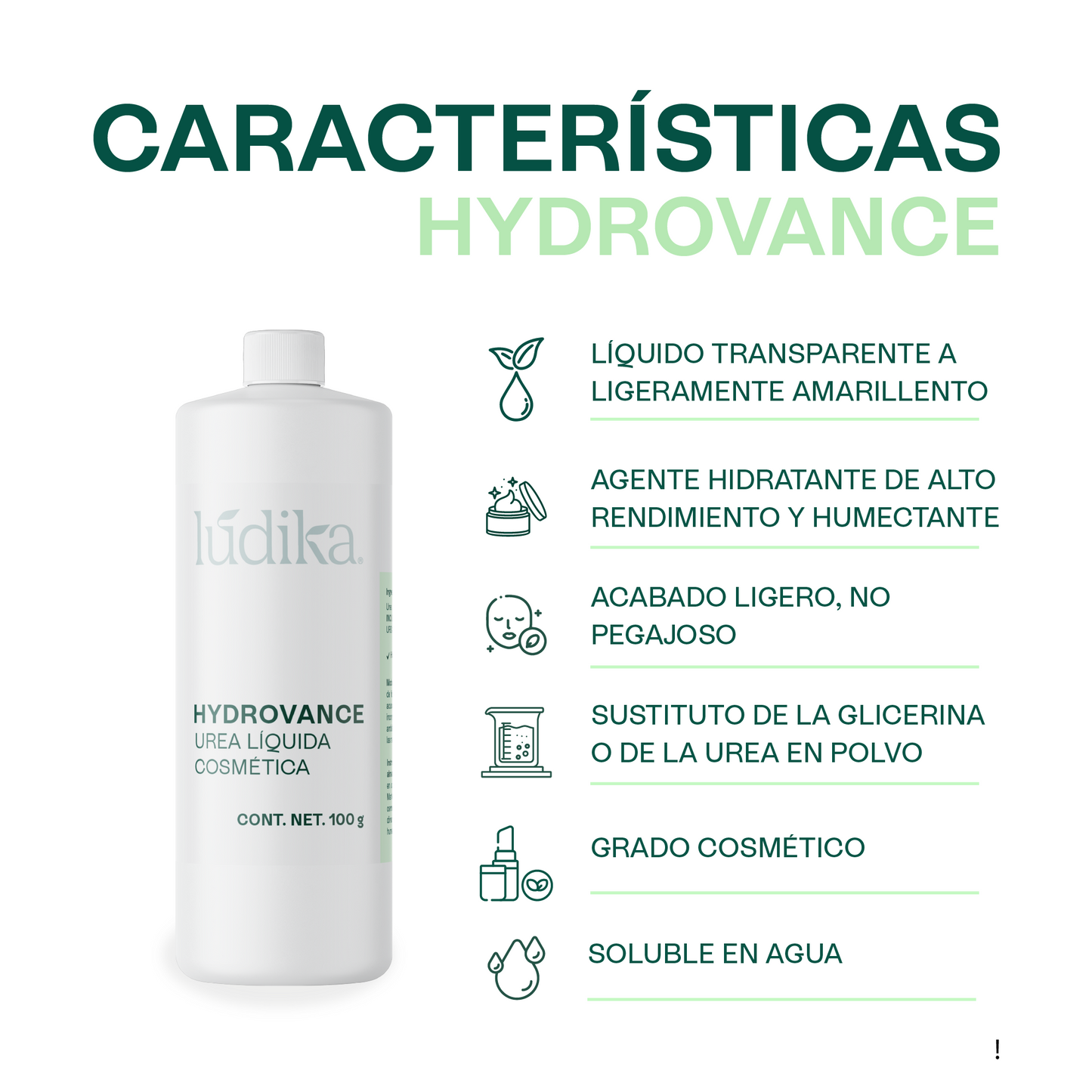 Hydrovance Urea Líquida | Facial, Corporal y Capilar | Humectante de Tacto Elegante