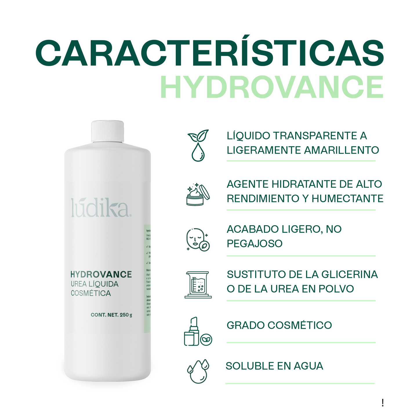 Hydrovance Urea Líquida | Facial, Corporal y Capilar | Humectante de Tacto Elegante