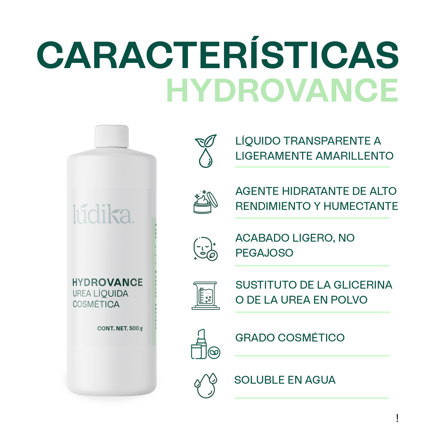 Hydrovance Urea Líquida | Facial, Corporal y Capilar | Humectante de Tacto Elegante