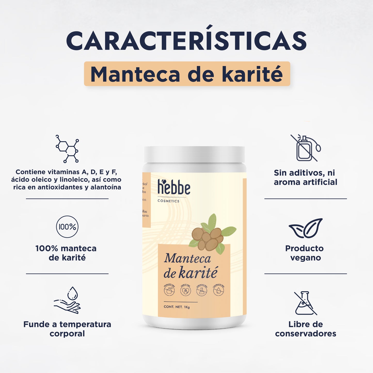 Manteca de Karité | Cuerpo, Rostro y Cabello | Emoliente, Reparadora y Protectora