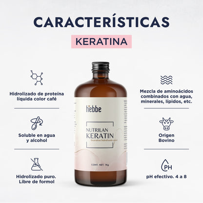 Proteína de Queratina Hidrolizada | Cabello y Uñas | Reestructurante, Filmógena y Protectora
