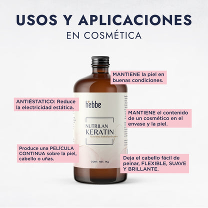 Proteína de Queratina Hidrolizada | Cabello y Uñas | Reestructurante, Filmógena y Protectora