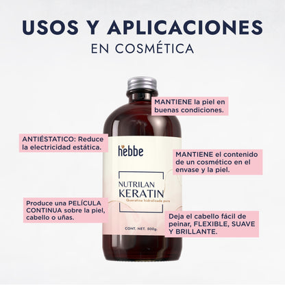 Proteína de Queratina Hidrolizada | Cabello y Uñas | Reestructurante, Filmógena y Protectora
