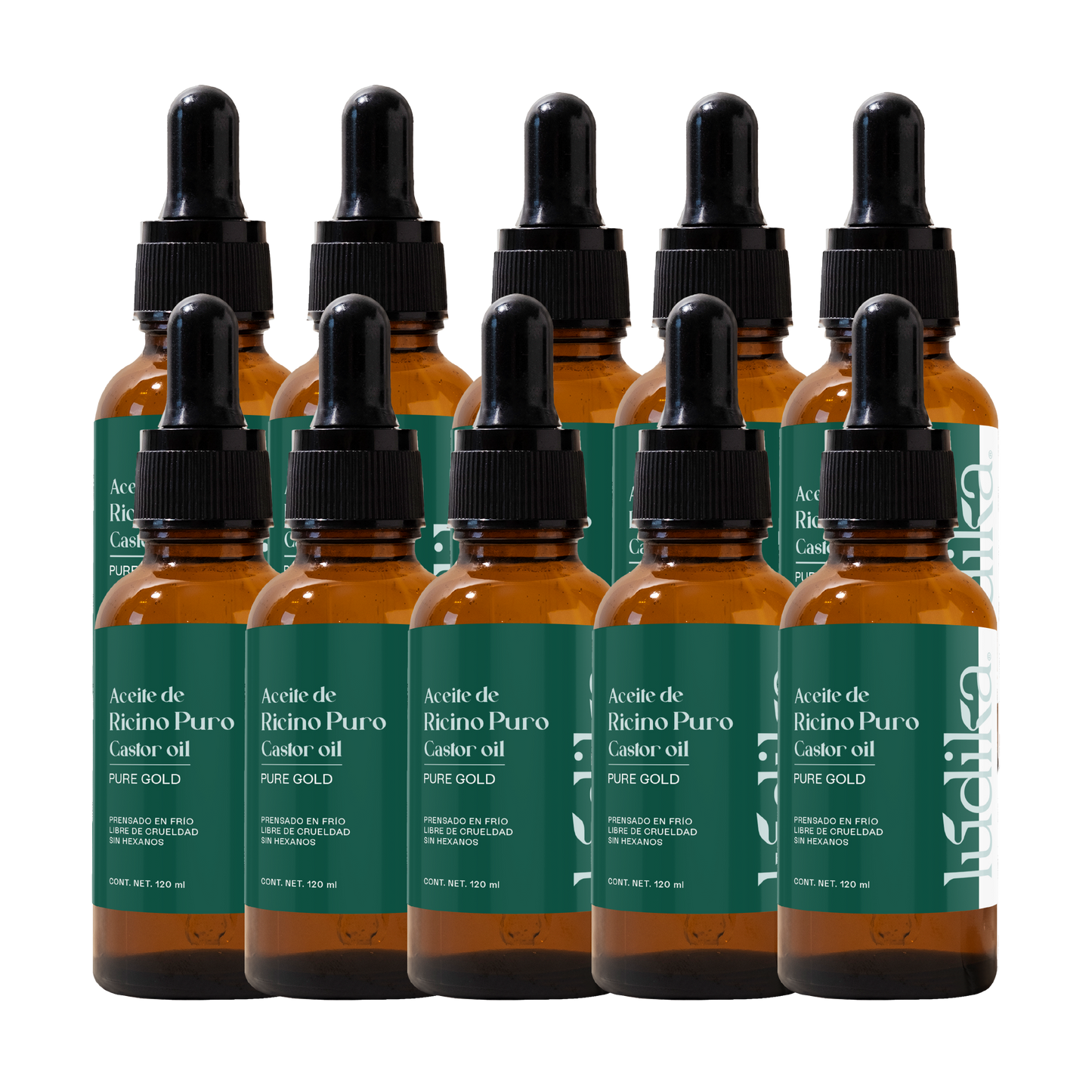 Kit Aceite de Ricino | Fortalecimiento y Crecimiento para Cabello y Pestañas | 10 pzas