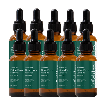 Kit Aceite de Ricino | Fortalecimiento y Crecimiento para Cabello y Pestañas | 10 pzas