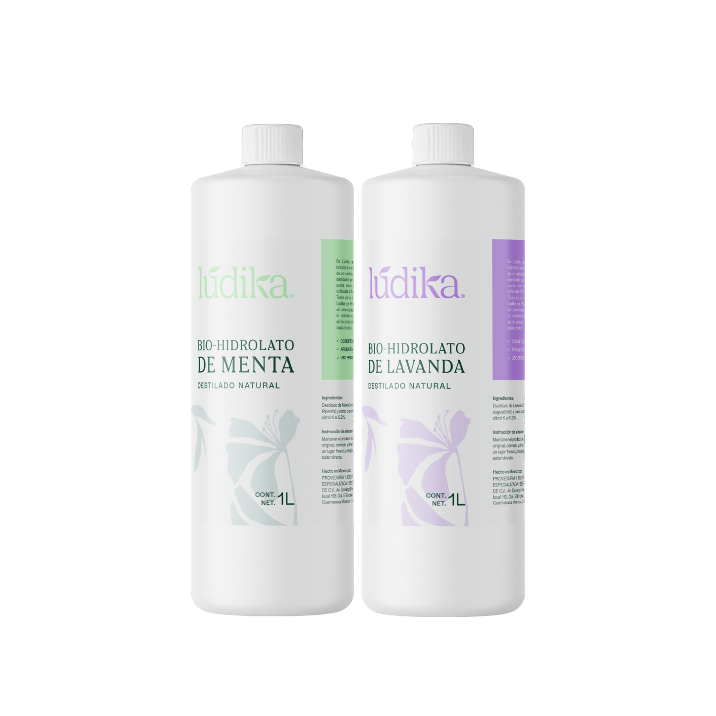 Kit de Hidrolatos | 2 Tónicos Faciales Puros para Refrescar y Equilibrar tu Piel A escoger 1 L c/u