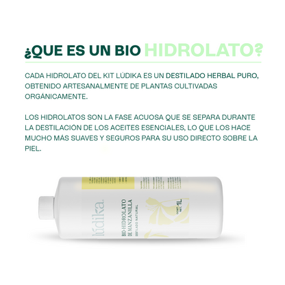 Kit de Hidrolatos | 2 Tónicos Faciales Puros para Refrescar y Equilibrar tu Piel A escoger 1 L c/u