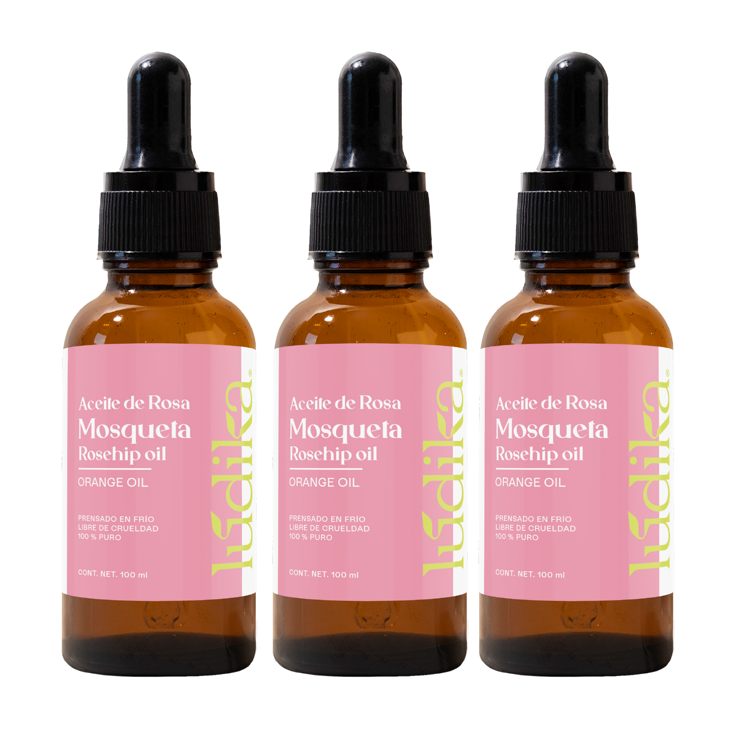 Kit 3 Aceites de Rosa Mosqueta | Facial y Corporal | Tratamiento Regenerador, Antiedad y Cicatrizante
