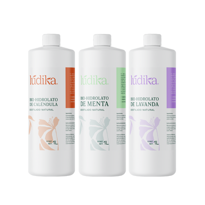 Kit de Hidrolatos | 3 Tónicos Faciales y Capilares 100% Puros y Naturales | A escoger 1 L c/u