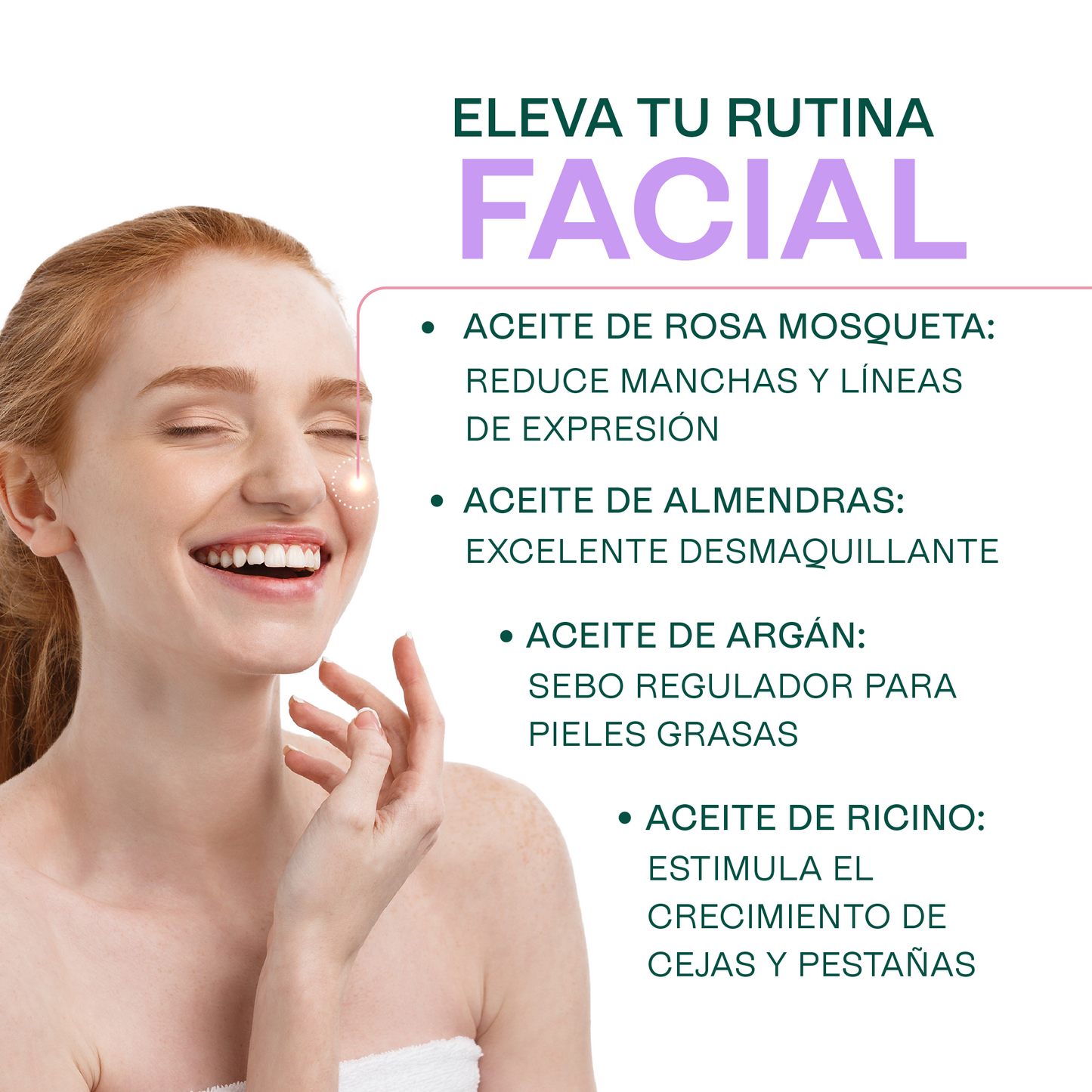 Kit de 4 Aceites Puros | Ricino, Rosa Mosqueta, Argán, Almendras | Antiedad, Fortalecimiento e Hidratación para Piel y Cabello