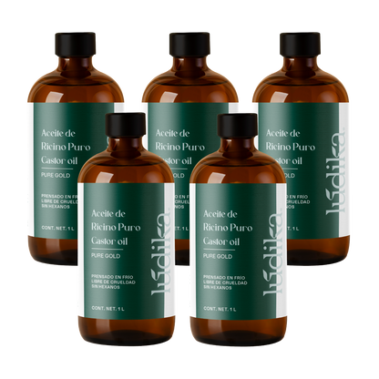 Kit Profesional de Aceite de Ricino | 5 Litros para Fortalecimiento Capilar, Hidratación y Usos Terapéuticos