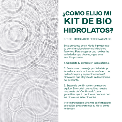 Kit 6 Hidrolatos en Spray 120 m | Esencia Floral Pura para Revitalizar y Calmar Piel y Cabello A elegir