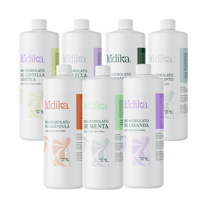 Kit de Hidrolatos | 7 Tónicos Faciales y Capilares 100% Puros y Naturales A escoger 1 L c/u
