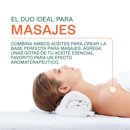 Dúo de Aceites | Aceite de Ricino y Coco Líquido | Hidratación Profunda, Masaje y Nutrición Capilar