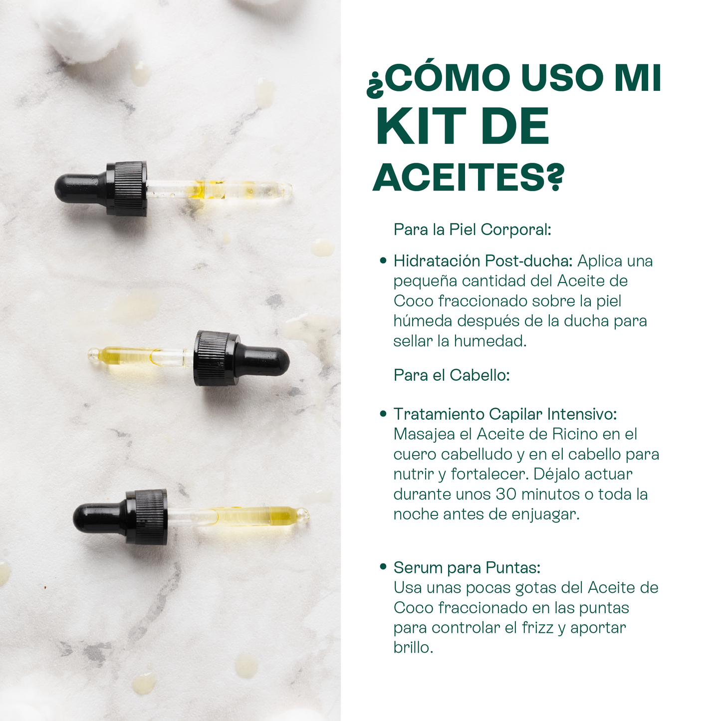 Dúo de Aceites | Aceite de Ricino y Coco Líquido | Hidratación Profunda, Masaje y Nutrición Capilar