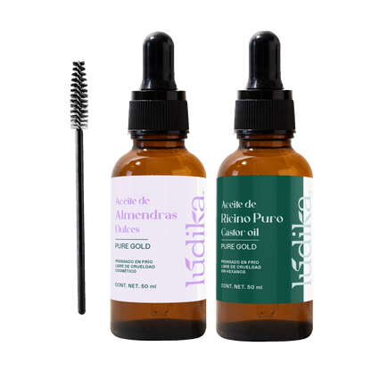 Aceite de Ricino y Almendras | Kit nutritivo facial | Nutrición Profunda, Crecimiento y Hidratación