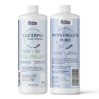 Glicerina vegetal y Propilenglicol | Cosmético | Humectación Profunda