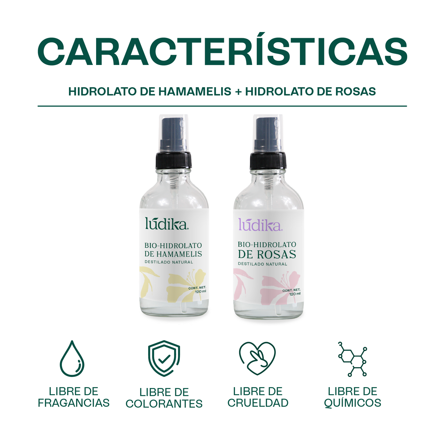 Bio Hidrolatos de Rosas y Hamamelis | Facial | Duo hidratante