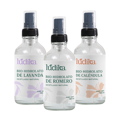 Kit 3 Hidrolatos en Spray 120 ml | Esencia Floral y Herbal para la Piel y el Cabello