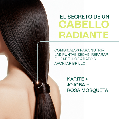 Kit mamá | Aceite de Rosa Mosqueta, Jojoba y Karité | Hidratación Antiedad y Nutrición Integral para Piel y Cabello