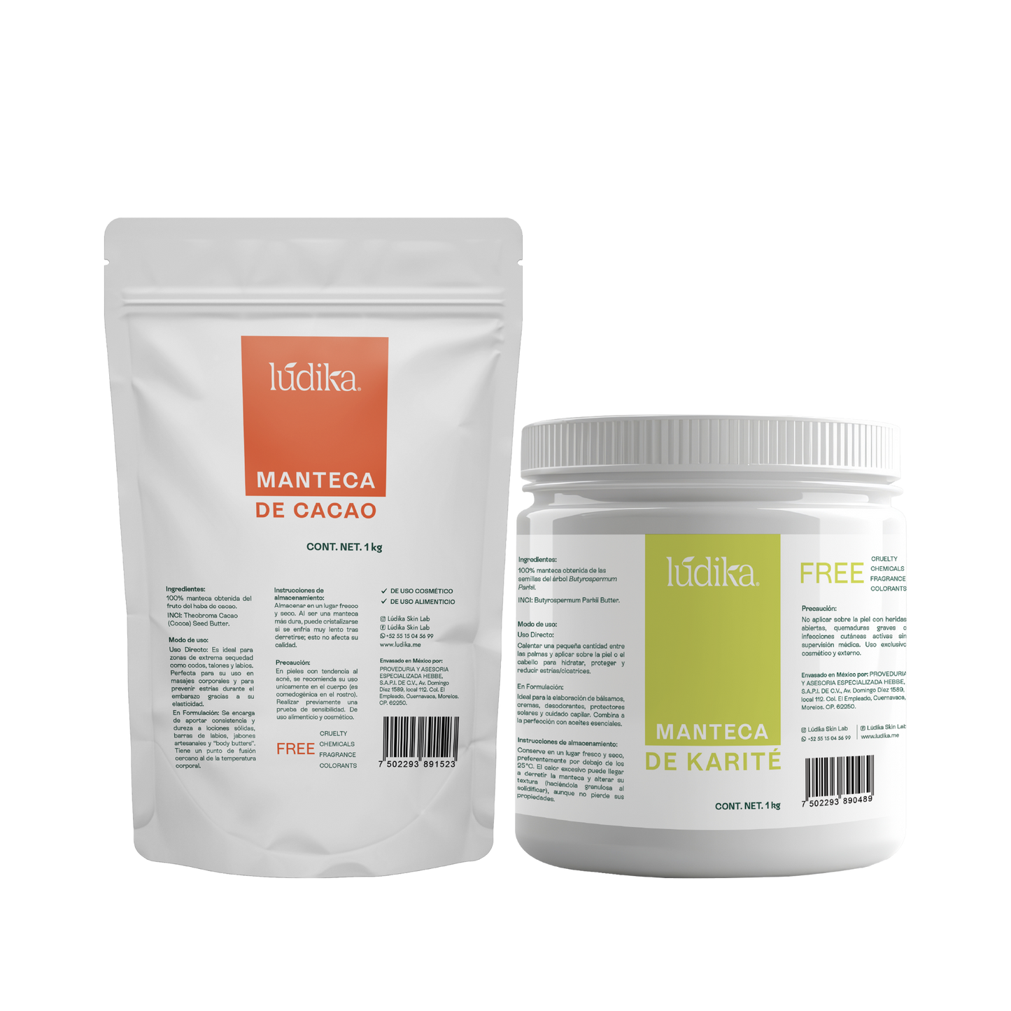 Manteca de cacao y karité | Kit de Mantecas vegetales | Hidratación Profunda y Nutrición para Piel Seca y Sensible