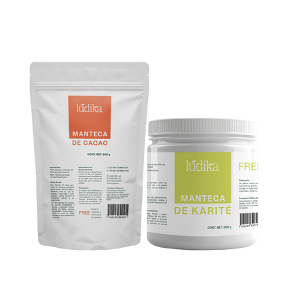 Manteca de cacao y karité | Kit de Mantecas vegetales | Hidratación Profunda y Nutrición para Piel Seca y Sensible
