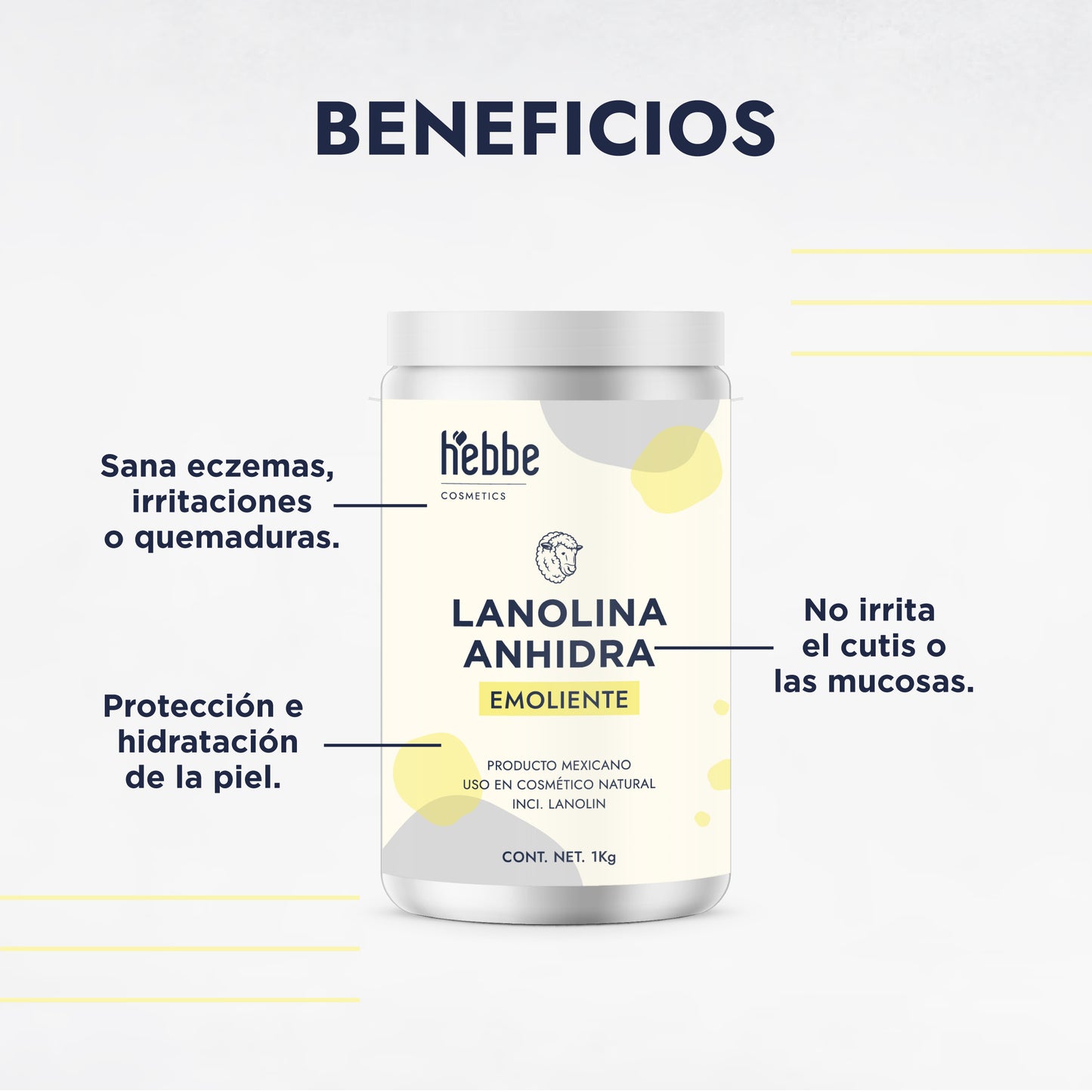 Lanolina Anhidra | Emulsionante W/O | Reparador Intensivo y Emoliente Barrera Semi-Oclusivo