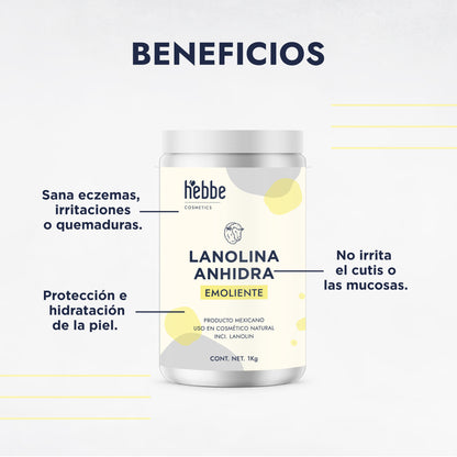 Lanolina Anhidra | Emulsionante W/O | Reparador Intensivo y Emoliente Barrera Semi-Oclusivo