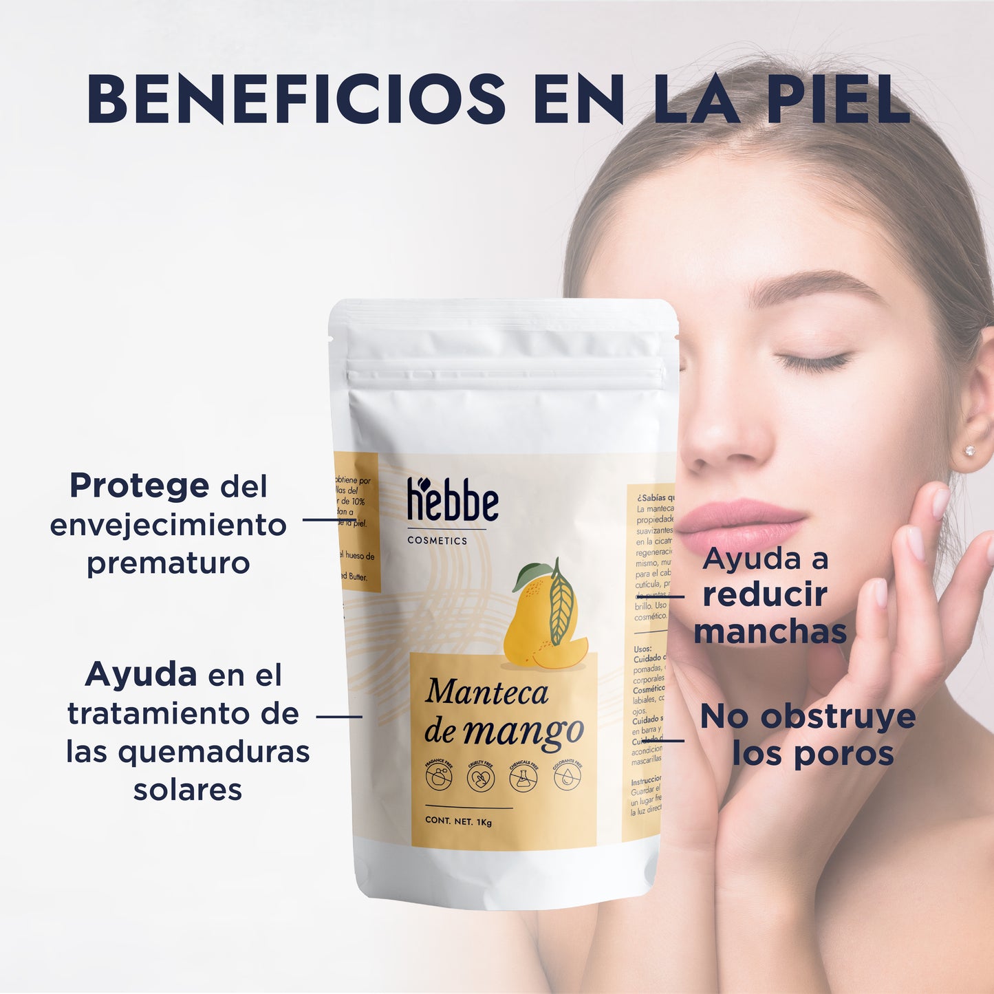 Manteca de Mango | Cuerpo, Cabello y Labios | Emoliente Ligera, Nutritiva y Regeneradora